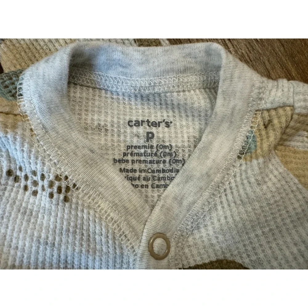Carters Preemie Baby Boy Sleeper Outfit Romper Cotton Doll Neutral Colors Animal